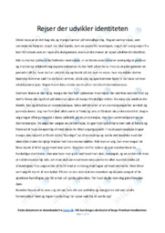 Rejser der udvikler identiteten | Dansk Essay