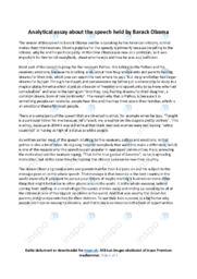 Barack Obama’s speech | Analytical essay