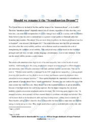 The ‘Scandinavian Dream’ | Analytical essay
