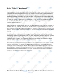 ‘Manhood’ | Analytical essay