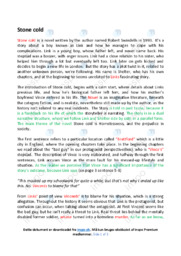 ‘Stone cold’ | Analytical essay