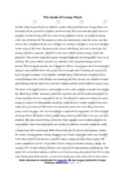 The death of George Floyd | Essay