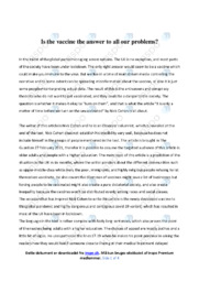 The vaccine | Essay