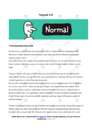 Normal AS | Afsætningsopgave