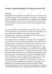 Nytårstale 2011 | Noter Analyse | Dronningen
