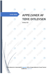 Appelsiner | Analyse | Tove Ditlevsen