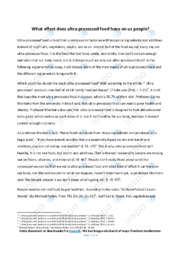 Ultra-processed food’s effect | Analytical essay