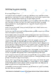 Arriving in a new country | Essay
