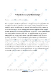 Helicopter Parenting | Essay