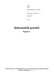 Matematisk pendul | Fysikrapport