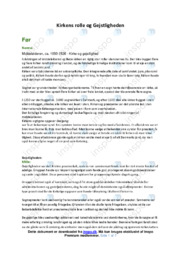 Kirkens rolle og Gejstligheden | Historieopgave