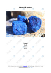 Organisk syntese | Biologirapport
