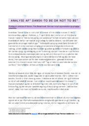 Dansk-to be or not to be | Analyse | Frits Bredal Hansen