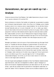 Generationen | Analyse | Anna-Torp Pedersen