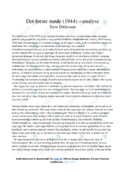 Det første møde | Analyse | Tove Ditlevsen