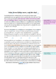 Fake News fylder mere, end det skal | Dansk Essay