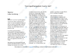 Træningsafhængighed | Dansk Essay