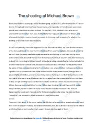 The shooting of Michael Brown | Essay