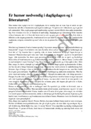 Er humør nødvendig i dagligdagen og i litteraturen?