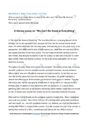 ‘We Can’t Be Good at Everything’ | Analytical essay