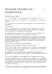 Automation and Entrepreneurship | Speech