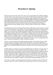 Strawberry Spring | Analytical essay
