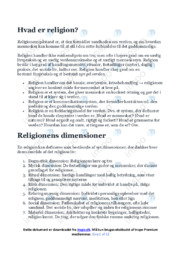 Hvad er religion | Over 10 siders noter