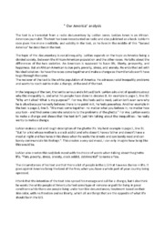 ”Our America” analysis | Engelsk