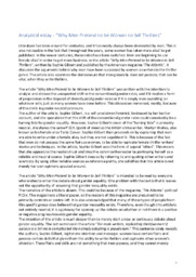 Analytical essay | “Why Men Pretend to be Women to Sell Thrillers”