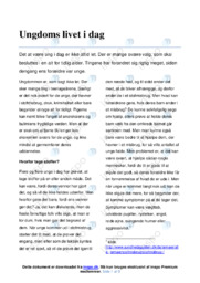 Ungdoms livet i dag | Dansk Essay