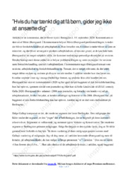 Hvis du har tænkt dig at få børn, gider jeg ikke at… | Analyse