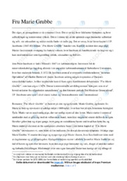 ‘Fru Marie Grubbe’ | Analyse