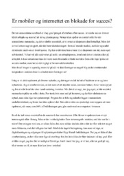 Er mobiler og internettet en blokade for succes? | Essay