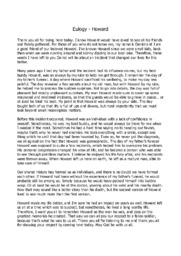 Eulogy | Howard | Engelsk