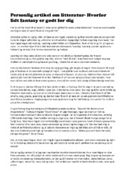 Personlig artikel om litteratur | Hvorfor lidt fantasy er godt for dig