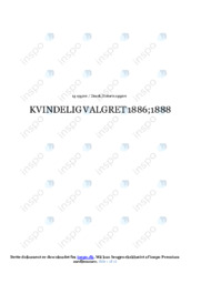 Kvindelig valgret 1886-1888 | DHO