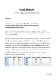Svensk økonomi | Finans | og pengepolitik i en krisetid