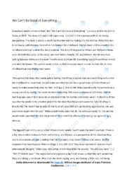 ‘We Can’t Be Good at Everything’ | Analysis