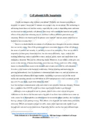 Cell phones kills happiness | Essay | Noter