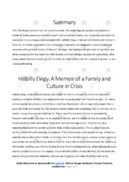 ‘Hillbilly Elegy’ | Summary and analysis