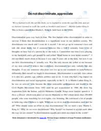 Do not discriminate, appreciate | Analytical essay