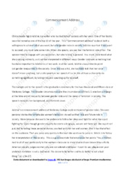 Commencement Address | Analysis
