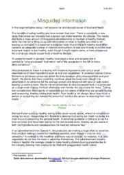 Food and health | Argumentative essay
