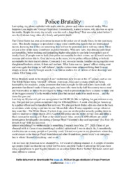 Police Brutality | Essay