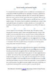 Social media and mental health | Essay