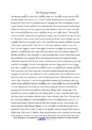 ‘The Homing Instinct’ | Analytical essay