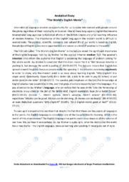 The World’s English Mania | Analytical essay