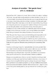 ́ ́Det gamle Huus ́ ́ af H. C. Andersen | Analyse af novellen