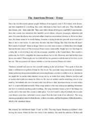 The American Dream | Essay