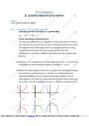 2. gradsfunktioner | Polynomier | Emneopgave